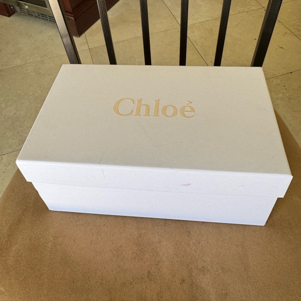 CHLOE women’s woody logo slides blushy beige BRAND NEW NEVER WORN size 38 - Picture 2 of 5